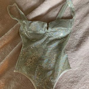 Sparkley silver bodysuit